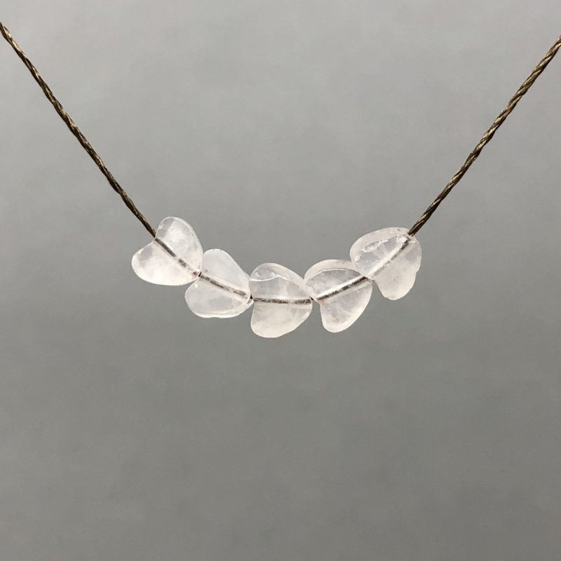 Aquamarine Stone Silk String Necklace